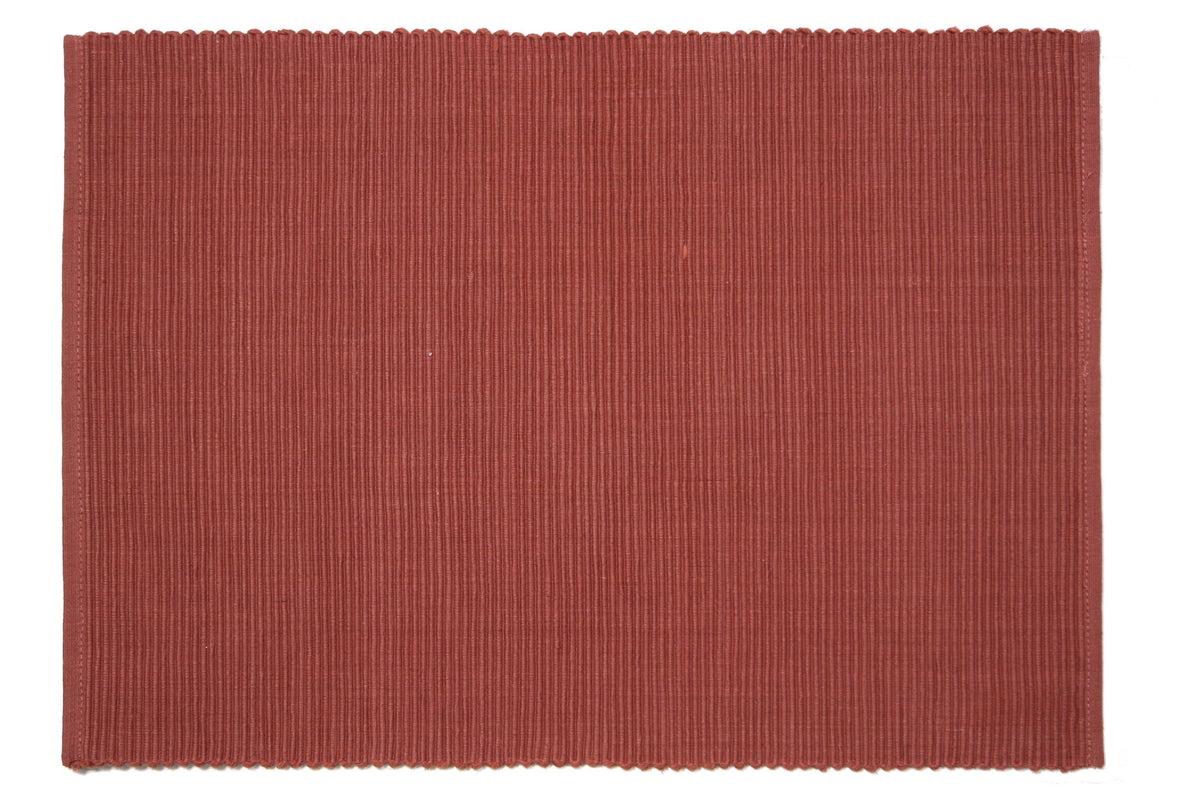 Placemats  Ribbed Solid - Rust