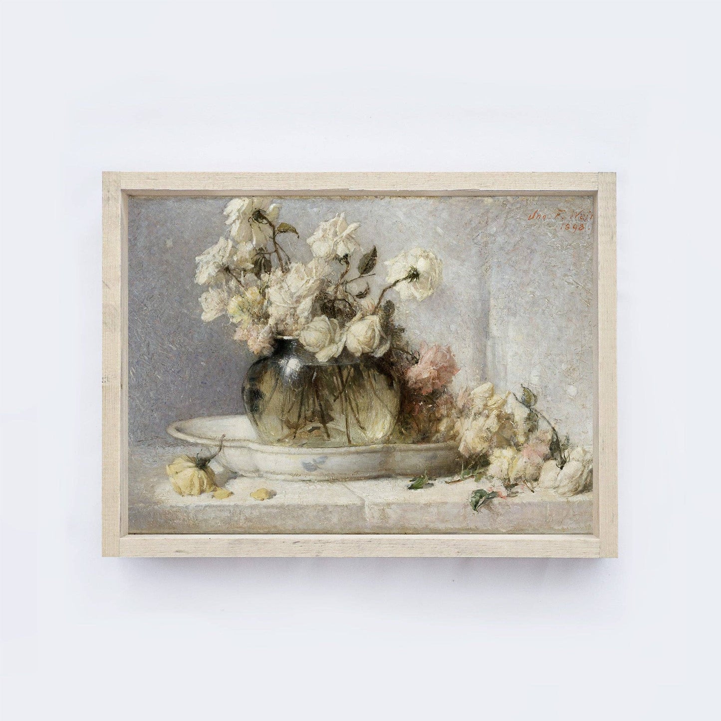 Framed Print White Flowers Study 8.5x7"