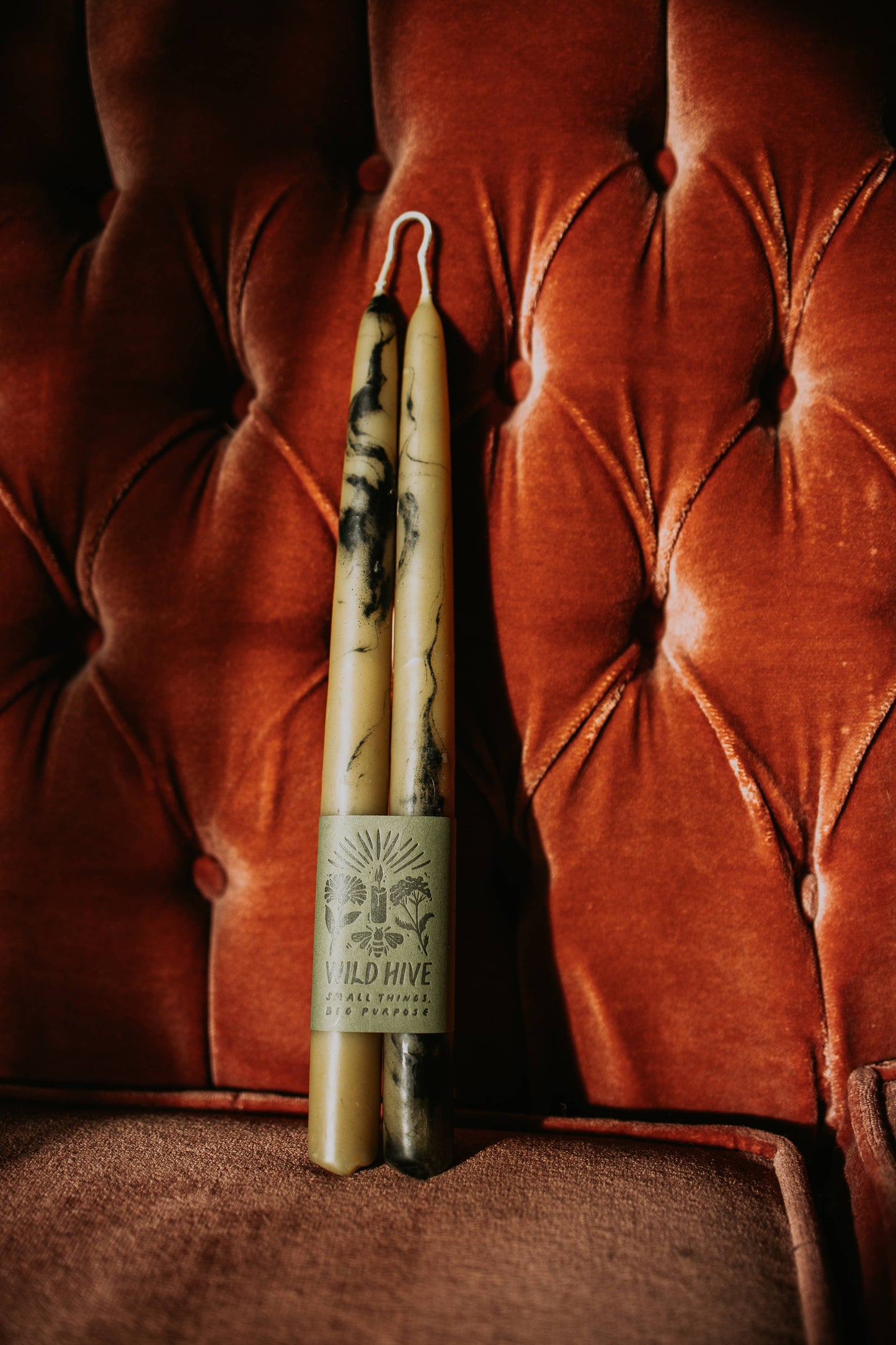 Smokey Beeswax taper Candles