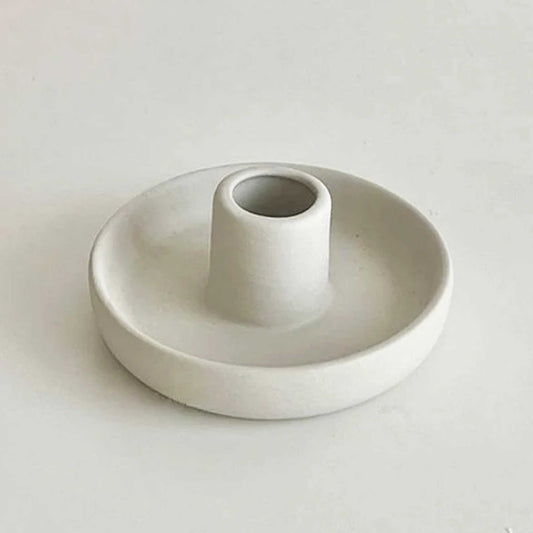 Ceramic Candlestick Holder Grey