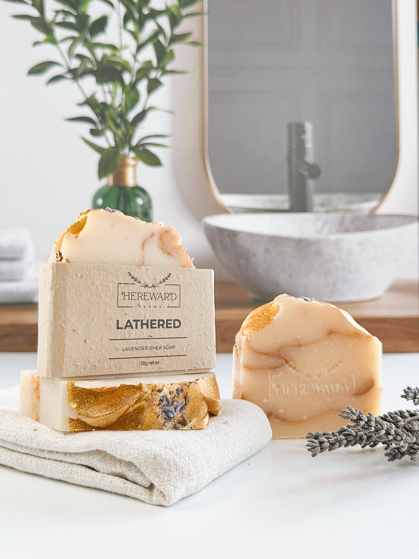 Lavender Soap Bar Lathered