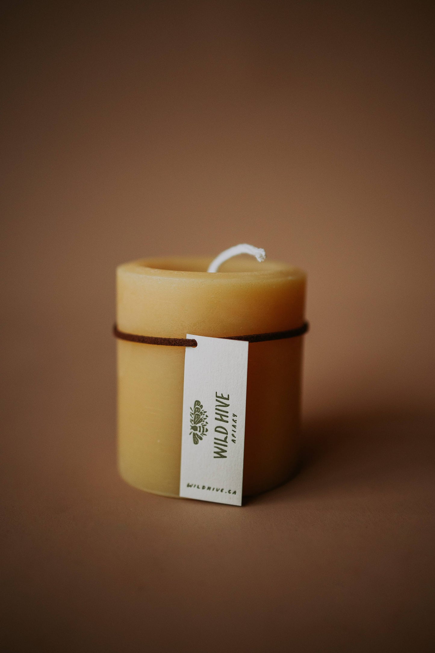 Small Round beeswax Candle 3.5"H