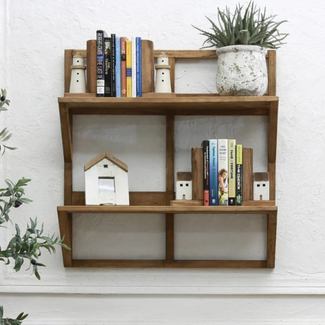 Reclaimed Pine Double Wall Shelf