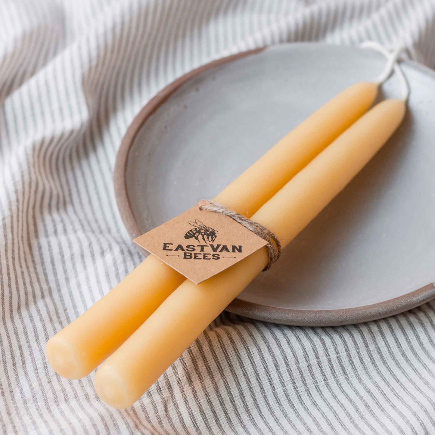 Beeswax Taper Candles Pair 10"