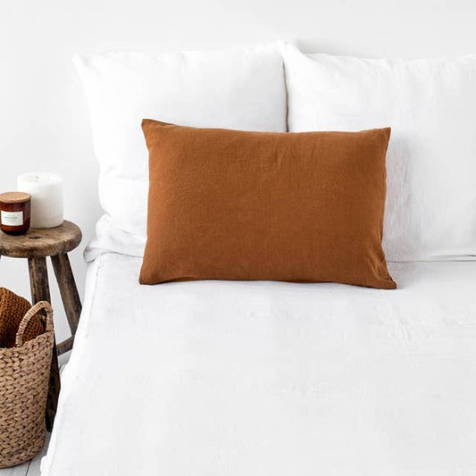 Cinnamon Linen Pillowcase Queen