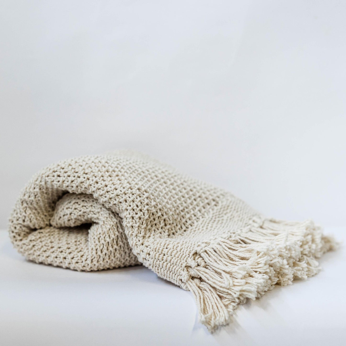 50'' x 65'' Knitted Throw With Tassels