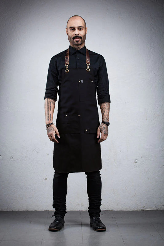 Canvas Bartender Apron - Black (34" Length)