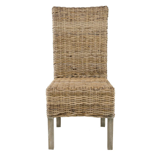 Rattan high back dining chair
