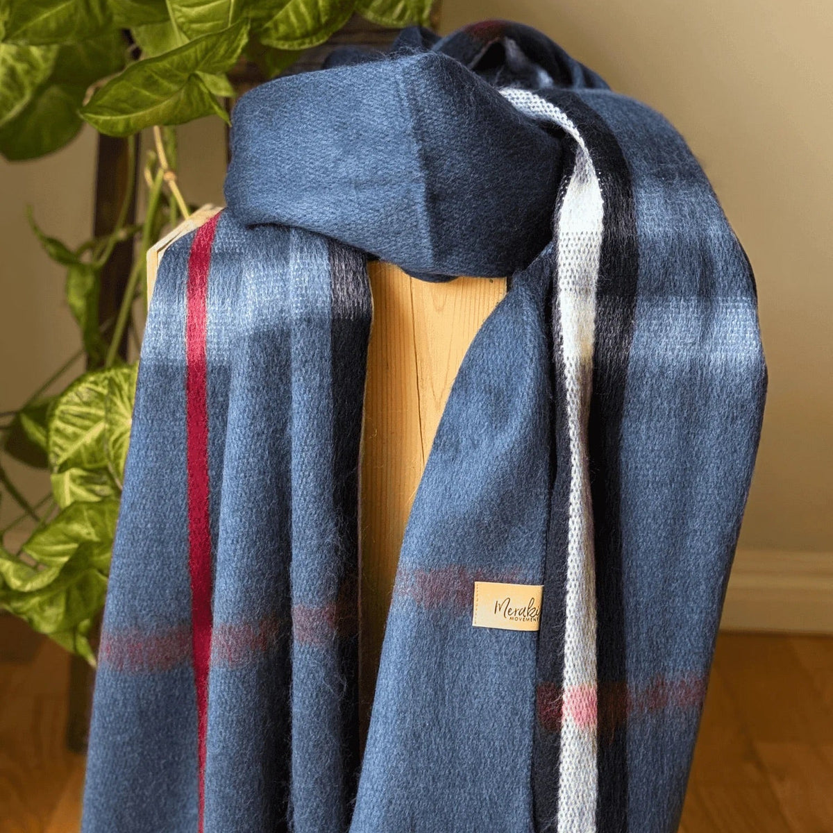 Stone Metro Plaid Alpaca Blanket Scarf
