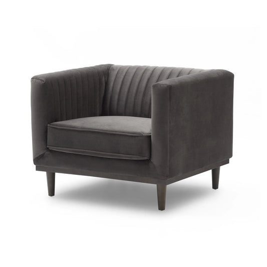 Stone grey velvet chair
