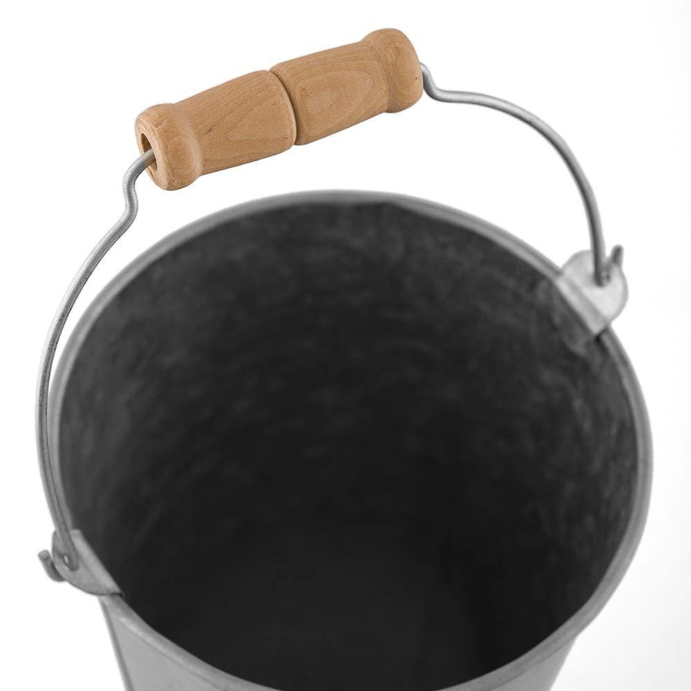 Galvanized flower bucket w handle L