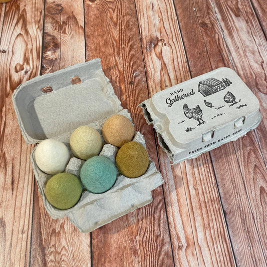 Half Dozen Felt Eggs Heirloom