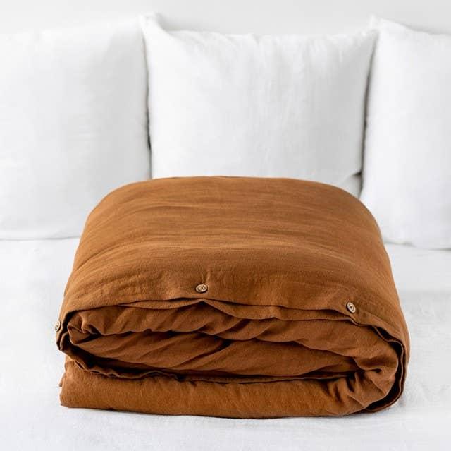 Cinnamon Linen Duvet Cover King