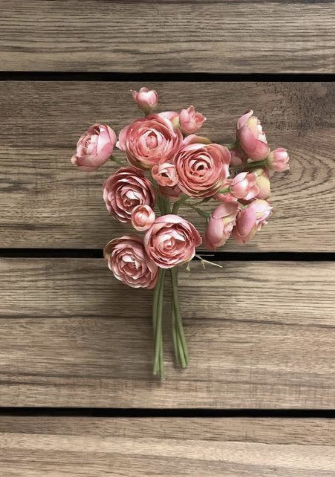 11" pink ranunculus 6 stems