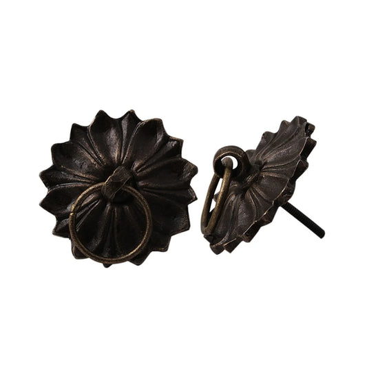 Floral pattern metal knob
