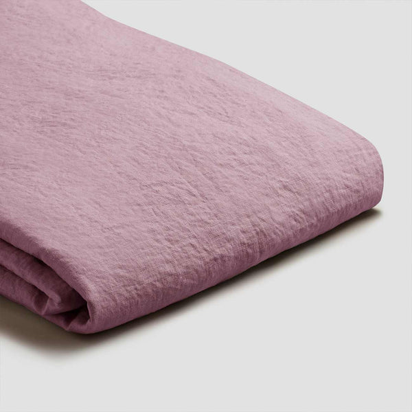 Raspberry Linen Flat Sheet QUEEN