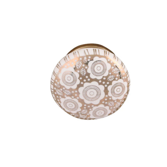 Ceramic knob white gold